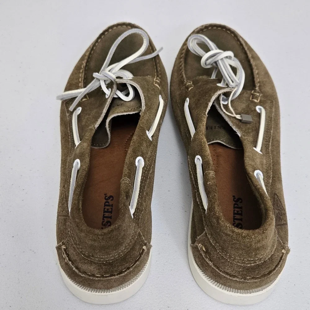 Docksteps Men's Brown Suede Boat Shoes Lace Up Casual Comfort‎ Size 44